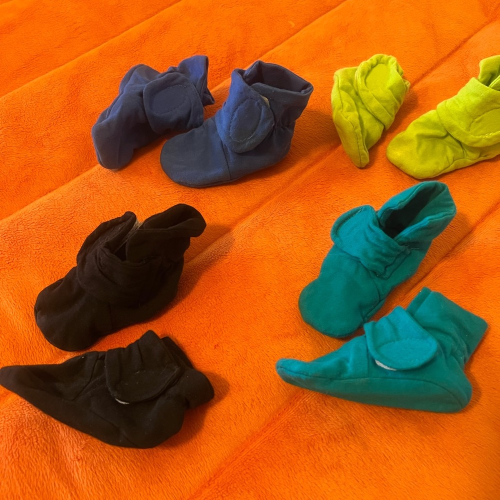June and January baby booties 0-6m